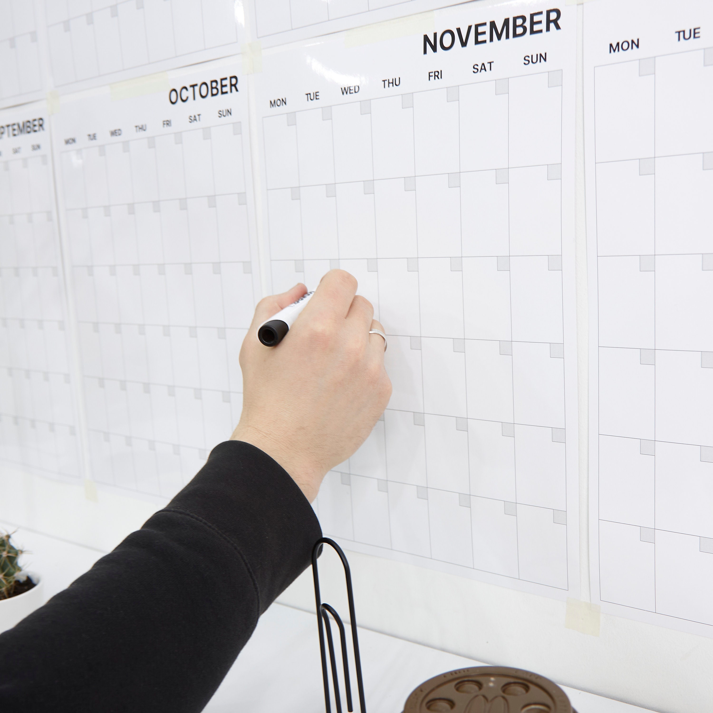 Large Monthly Wall Planner A3 White With Glossy Lamination, Wall ...