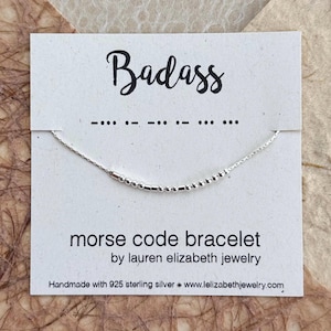 Badass Morse Code Bracelet - Custom Morse Code Jewelry for Women - Personalized Name Bracelet - Unique Gift for Her