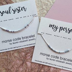 Personalized Name Bracelet - Custom Morse Code Bracelet for Women - I Love You Bracelet - Sterling Silver Jewelry - Valentine&#39;s Day Gift