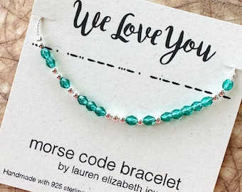 Custom We Love You Bracelet - Mother’s Day Gift for Mom - Encouragement Gift - You Are Loved Bracelet - Custom Morse Code Bracelet