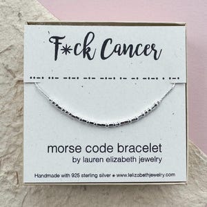 F*ck Cancer Bracelet - Custom Morse Code Bracelet - Breast Cancer Survivor Gift - Personalized Morse Code Jewelry - Cancer Awareness Jewelry