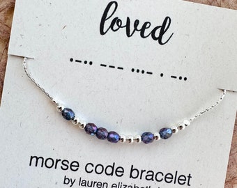 Custom Beaded Bracelet - Personalized Morse Code Bracelet for Women - Soul Sister Bracelet - Dainty Delicate Sterling Silver Bracelet