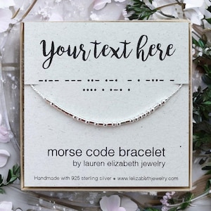 Custom Morse Code Bracelet for Women - Sterling Silver Morse Code Bracelet - Personalized Beaded Name Bracelet - Customized Gift for Her