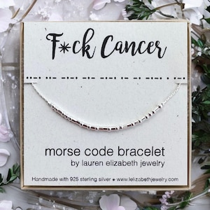Personalized Morse Code Bracelet - F*ck Cancer Bracelet - Encouragement Gift - Breast Cancer Survivor - Custom Morse Code - Cancer Sucks