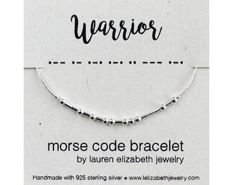 Warrior Morse Code Bracelet - Custom Gift for Cancer Warrior - Cancer Survivor - F*ck Cancer - Stay Strong - Cancer Sucks