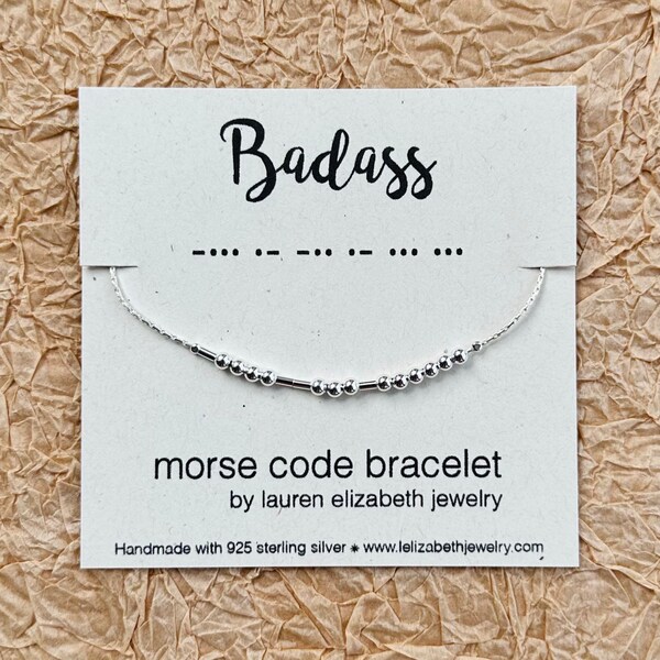 Badass Morse Code Bracelet - Custom Morse Code Jewelry for Women - Personalized Name Bracelet - Unique Gift for Her