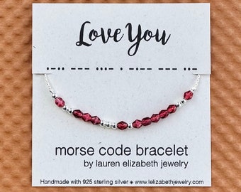 Custom Love You Bracelet - Birthday Gift for Girlfriend - Gift for Her - You Are Loved Bracelet - Custom Morse Code Bracelet - I Love You