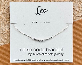 Birthday Gift for Best Friend - Astrological Bracelet - Custom Zodiac Morse Code Bracelet - Leo Bracelet - Aquarius - Pisces - Aries
