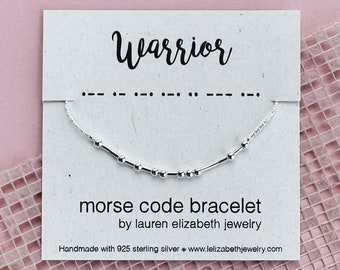 Warrior Morse Code Bracelet - Custom Gift for Cancer Warrior - Cancer Survivor - Stay Strong - F Cancer