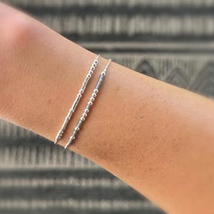 Morse Code Bracelet Custom - Sterling Silver Personalized Hidden Message Bracelet - Dainty Customized Friendship Bracelet - Sister Gift