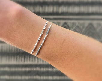 Custom Friendship Bracelet for Her - Morse Code Bracelet for Women - Personalized Sterling Silver BFF Gift for Sister