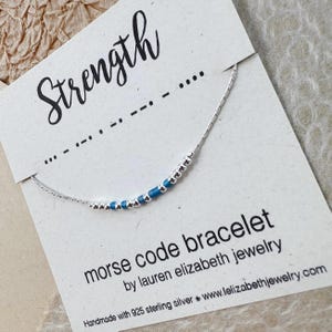 Custom Strength Morse Code Bracelet: 925 Sterling Silver
