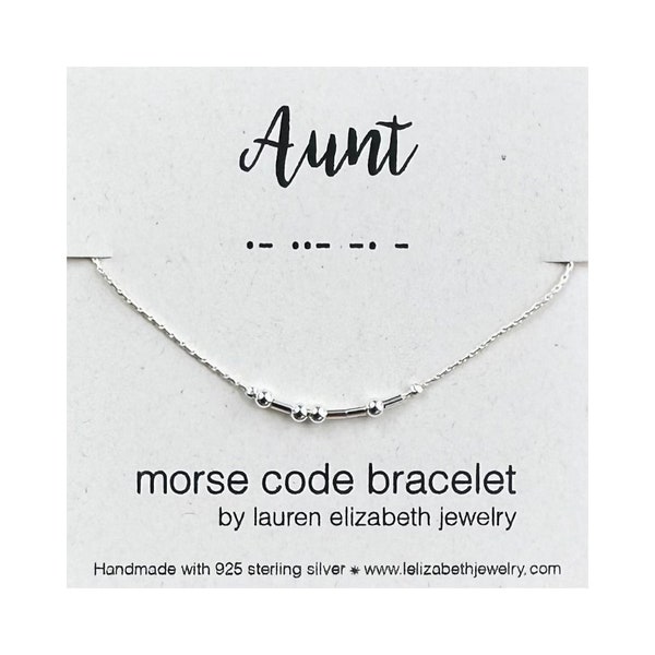 Custom Morse Code Bracelet - Aunt Bracelet - Aunt Jewelry - Aunt Gift - Birthday Gift for Auntie - Aunt Announcement Gift