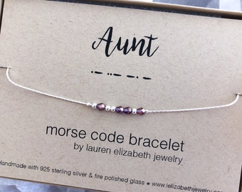 AUNT Morse Code Bracelet