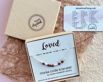 Custom Morse Code Bracelet - Birthday Gift for Best Friend - Personalized Gift for Sister - Sterling Silver Friendship Bracelet