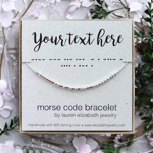 Custom Morse Code Bracelet for Women - Sterling Silver Morse Code Bracelet - Personalized Beaded Name Bracelet - Customized Gift for Her
