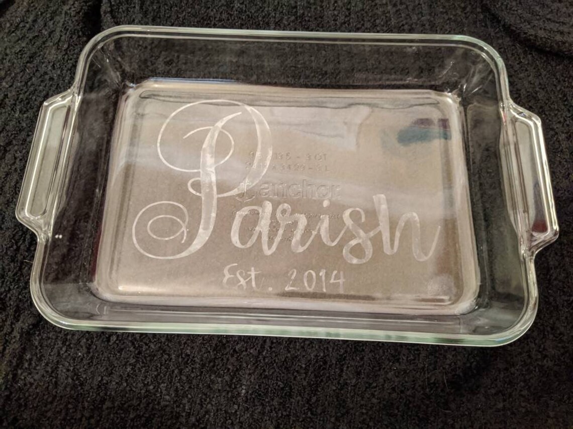Custom Etched Casserole Dish Etsy
