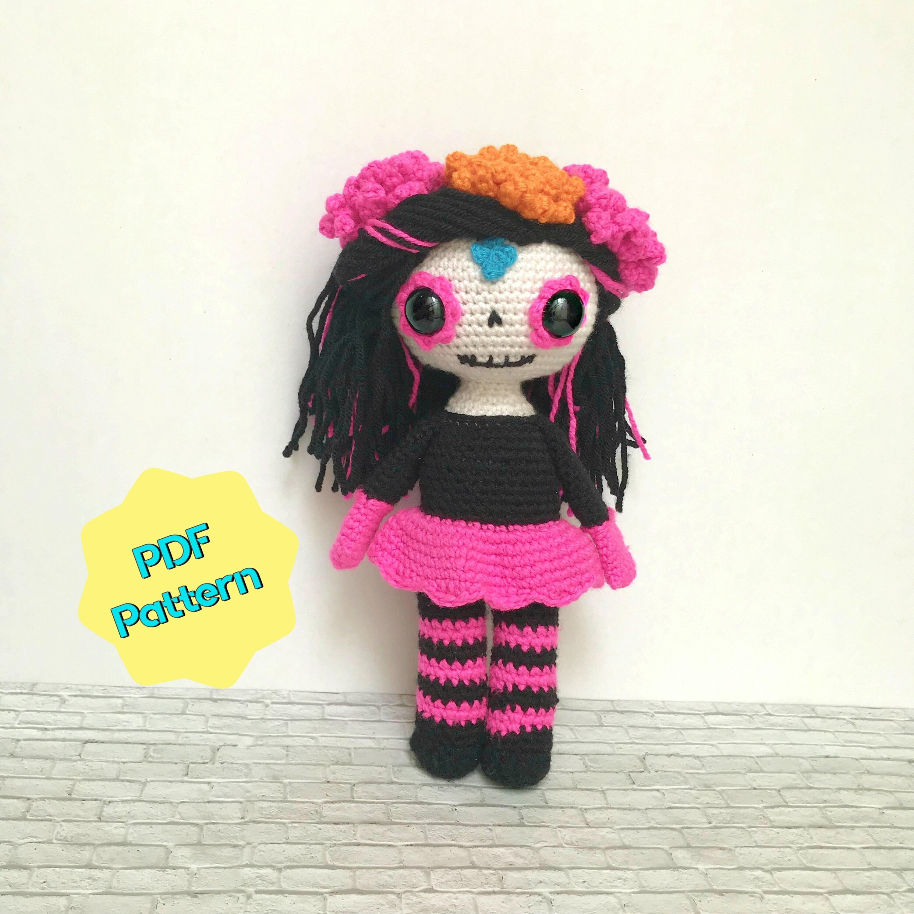 Day of the Dead Amigurumi a Catrina Crochet Pattern | Etsy