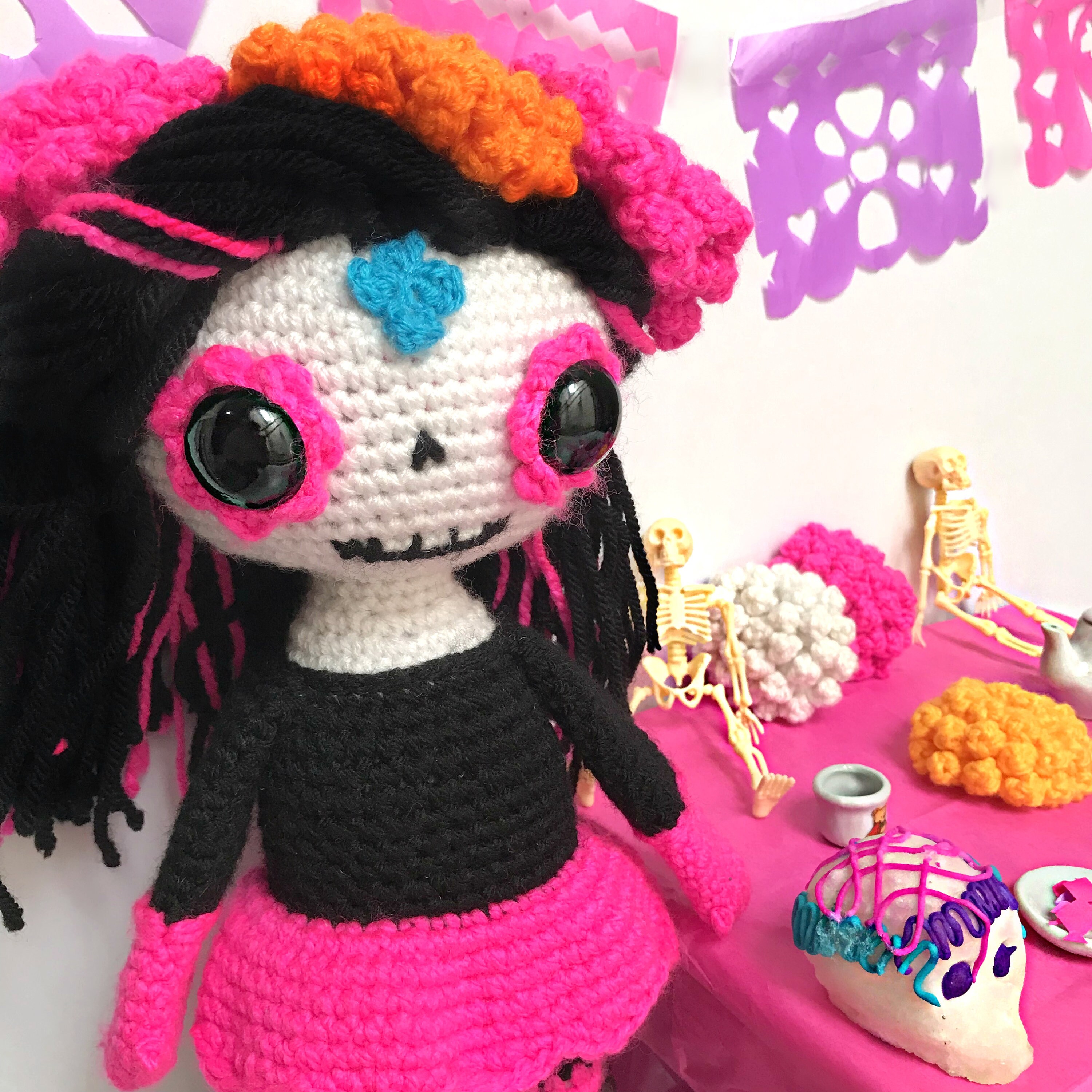 Day of the Dead Amigurumi a Catrina Crochet Pattern Etsy