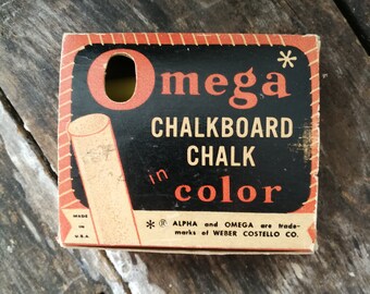 schoolhouse desks Vintage Omega Chalkboard Chalk in Color yellow desk accessory school schoolhouse homework farmhouse student