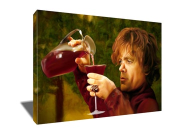 FREE SHIPPING Tyrion Lannister Wine Photo Painting Poster Artwork on Canvas Wall Art