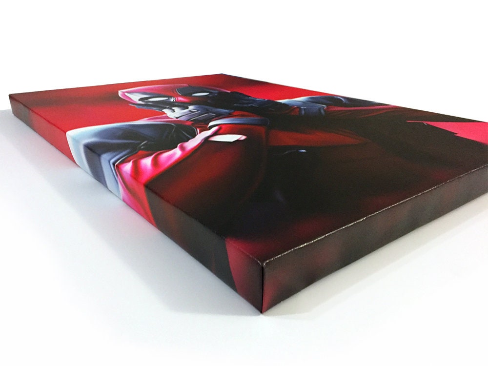 FREE SHIPPING Deadpool Poster Photo Painting Artwork Portrait on Canvas ...