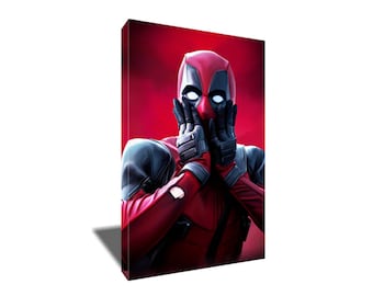 FREE SHIPPING Deadpool Poster Photo Painting Artwork Portrait on Canvas Wall Art