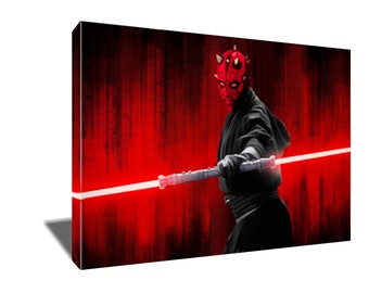 FREE SHIPPING Darth Maul Poster Photo Painting Artwork on Canvas Art
