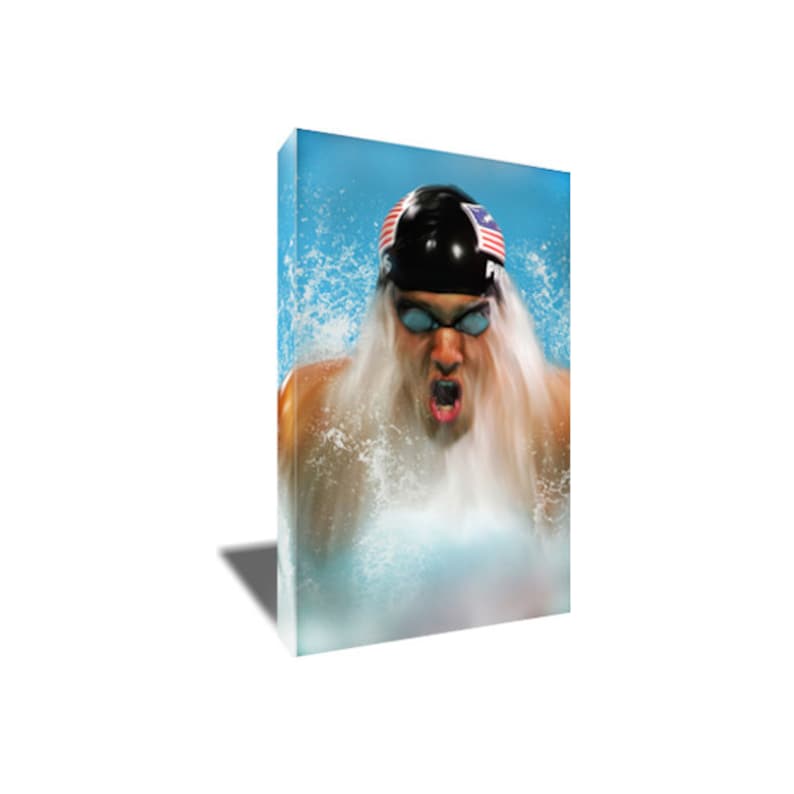 Free Shipping Michael Phelps Most Decorated Olympian Canvas Etsy