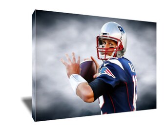 FREE SHIPPING Tom Brady GOAT Poster Photo Painting Artwork on Canvas Art