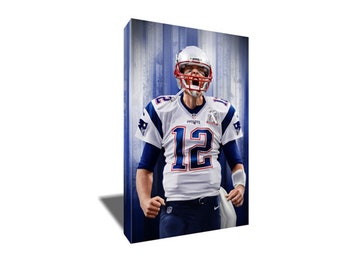 FREE SHIPPING The GOAT Tom Brady Canvas Poster Photo Painting Artwork on Canvas Wall Art Print