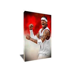FREE SHIPPING Allen Iverson Only the Strong Survive Poster Photo Painting Artwork on Canvas Art