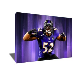 FREE SHIPPING Ravens ICON Ray Lewis Painting Artwork on Canvas Art Print