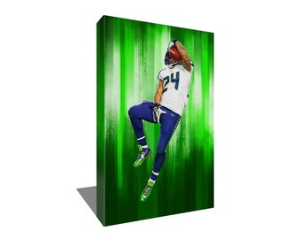 FREE SHIPPING Seattle Seahawks Marshawn Lynch Epic TD Celebration Poster Photo Painting Artwork on Canvas Art