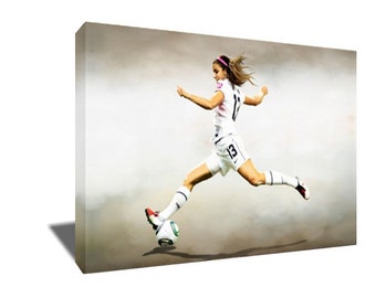 FREE SHIPPING Soccer Icon Alex Morgan Photo Painting Poster Artwork on Canvas Wall Art