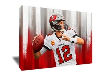 FREE SHIPPING Tom Brady BUCS Poster Photo Painting Artwork on Canvas Art