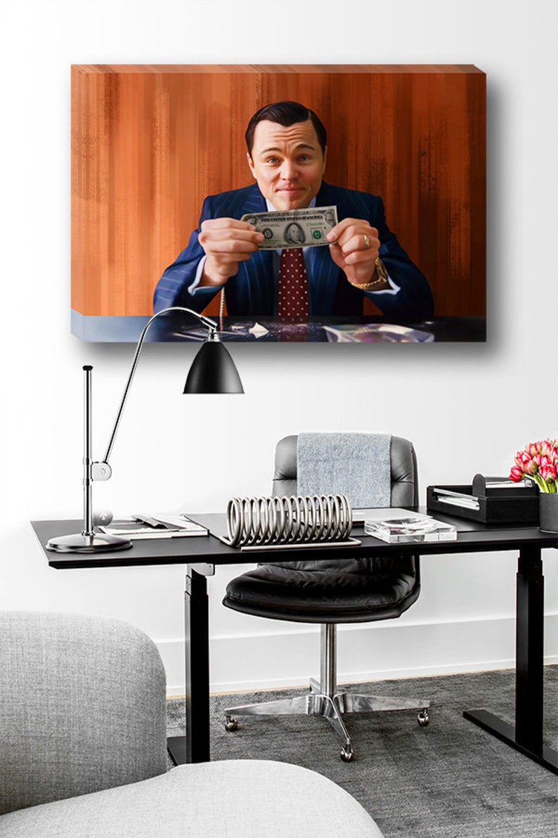 FREE SHIPPING Leonardo DiCaprio in The Wolf of Wall Street Canvas Art image 3