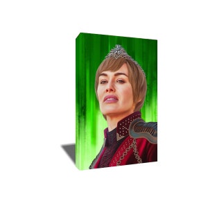FREE SHIPPING Cersei Lannister Photo Painting Poster Artwork on Canvas Wall Art Print