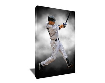 FREE SHIPPING New York Yankees Captain Derek Jeter Canvas Art