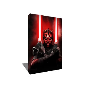 FREE SHIPPING Darth Maul Dual Lightsabers Canvas Art