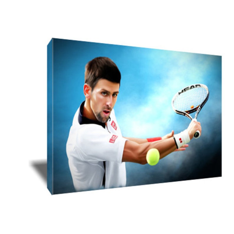 Tennis Framed Picture Art Print Novak Djokovic 30x20 Inch Canvas