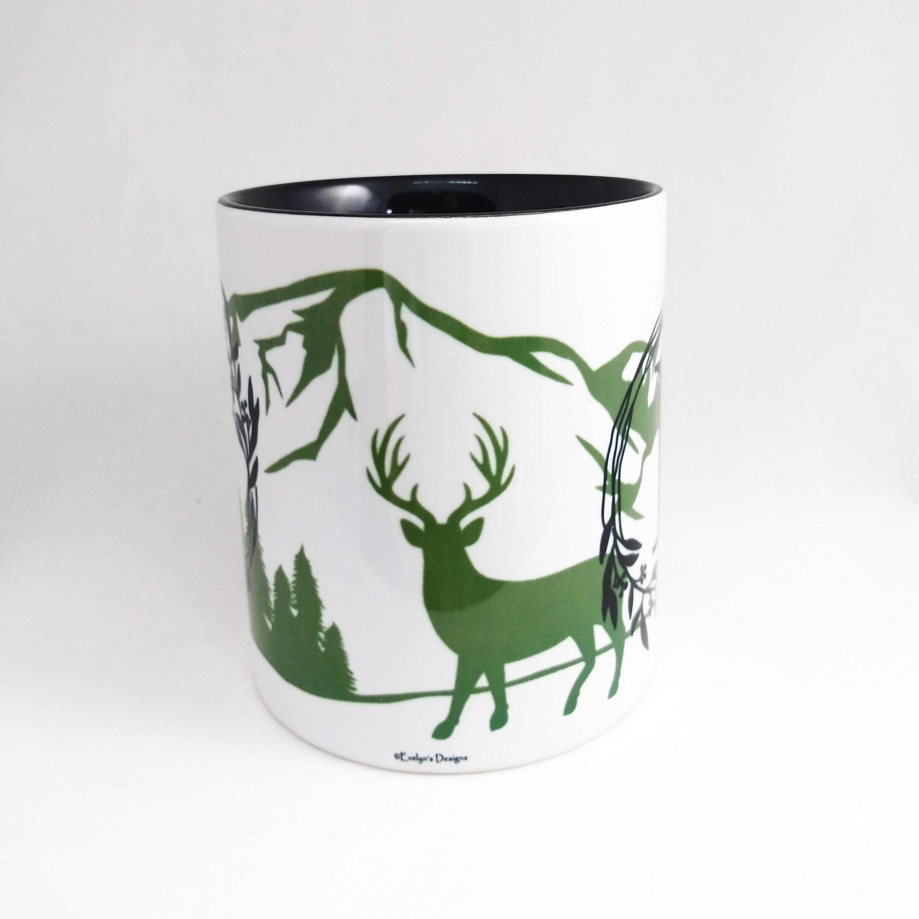 Mug Personalized Mountain Landscape with Initial Etsy