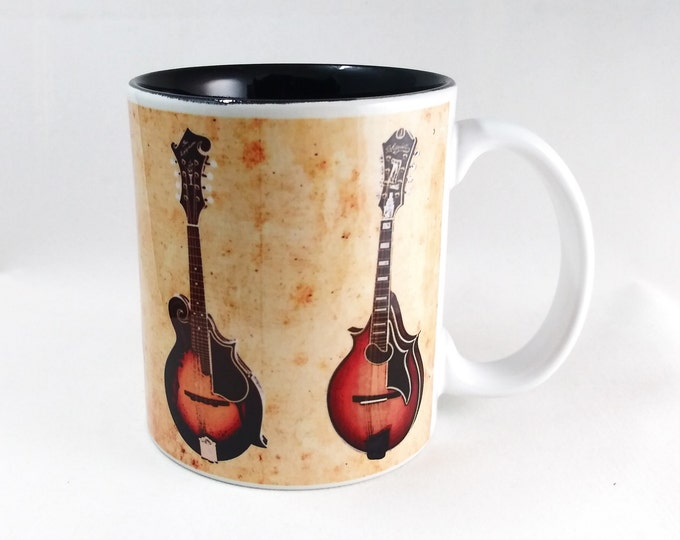 Mandolins on Wood Background-Mug