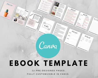 Zelia Ebook Template | 12 Pre-Designed Pages | Fully Customizable | Canva