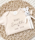 Personalized Baby Embroidered Custom Onesie®, pregnancy announcement, pregnancy gift, baby Personalized Custom Onesie®, Baby Coming Soon