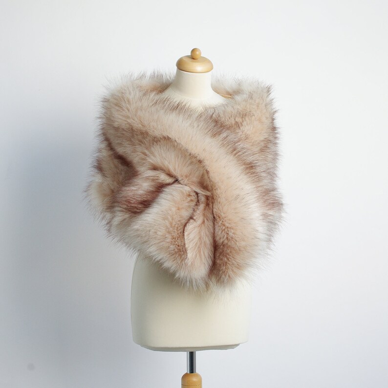 tan fur shawl
