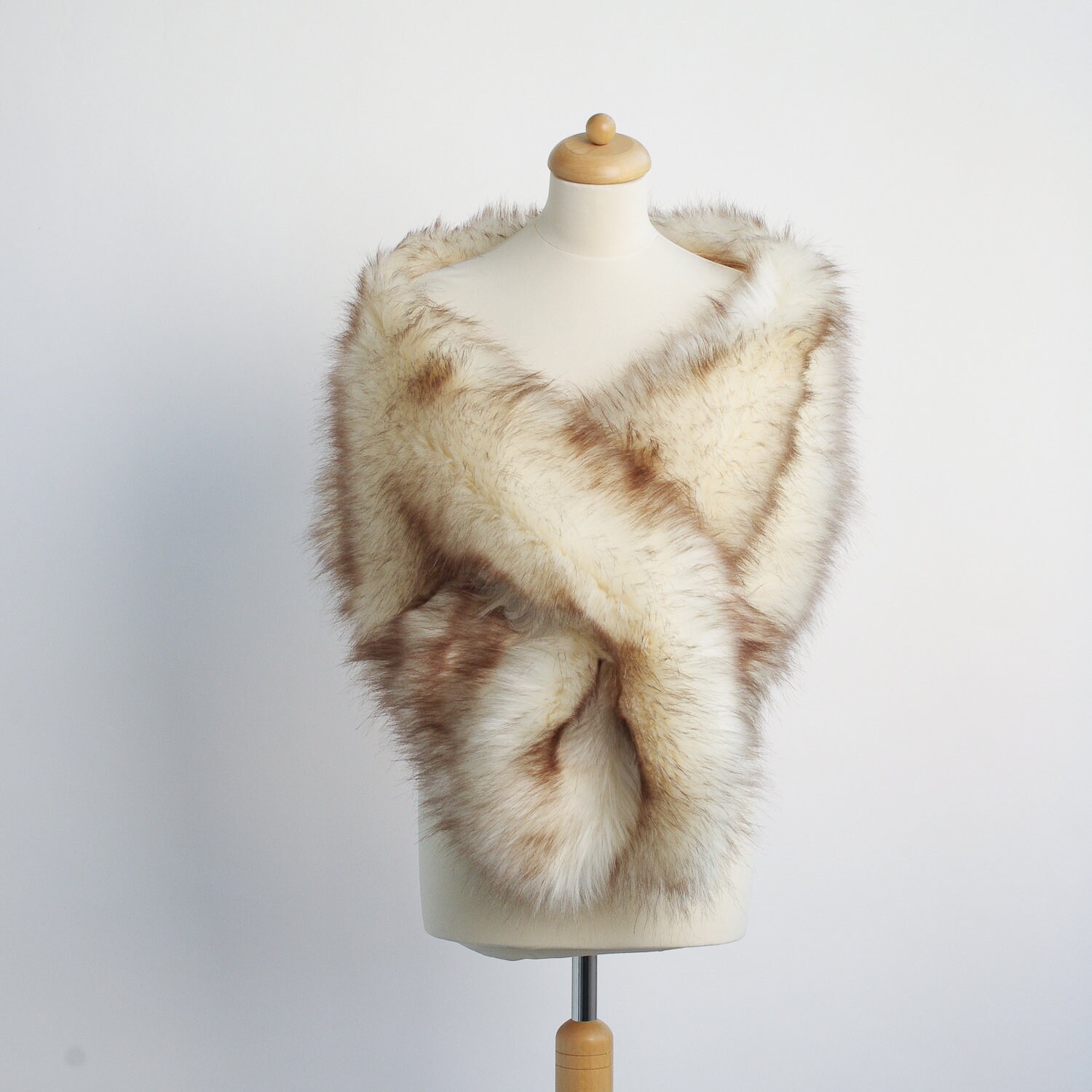 champagne fur shawl