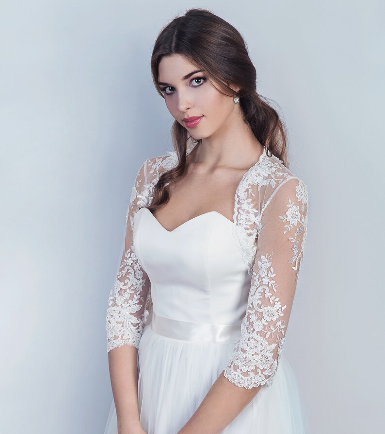 long sleeve lace wedding jacket