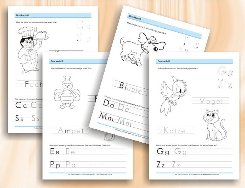  Foto zu Wir üben Druckschrift Teil 2 Alphabet Übungsblätter Und Malvorlagen Zur 