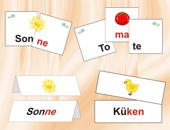 Silben Lesen Und Verbinden Bild Und Wortkarten Zum Etsy